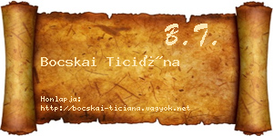 Bocskai Ticiána névjegykártya